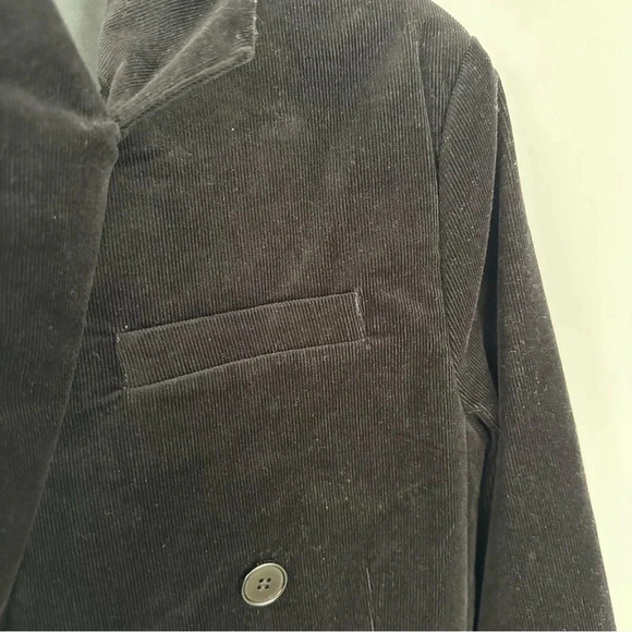 All Saints Adlai Corduroy Double Breasted Black Blazer Jacket Sz 6 NWT - Picture 8 of 10